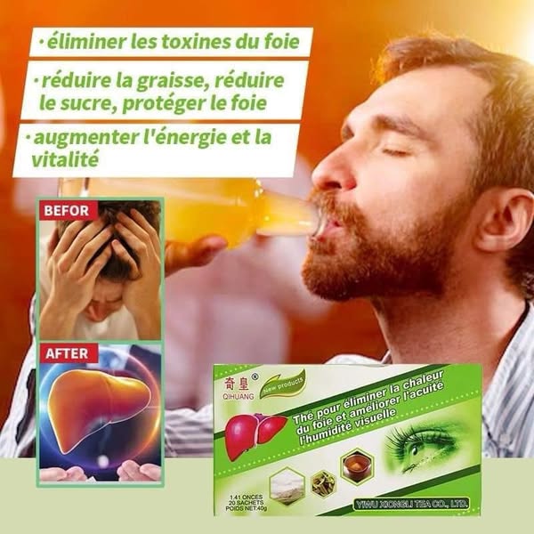 Thé Détox Foie & Vision – Qihuang® | Vision plus claire, énergie plus stable