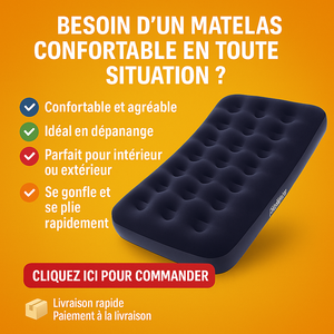 Matelas Gonflable Ultra-Confort – Dormez où vous voulez, comme à la maison.