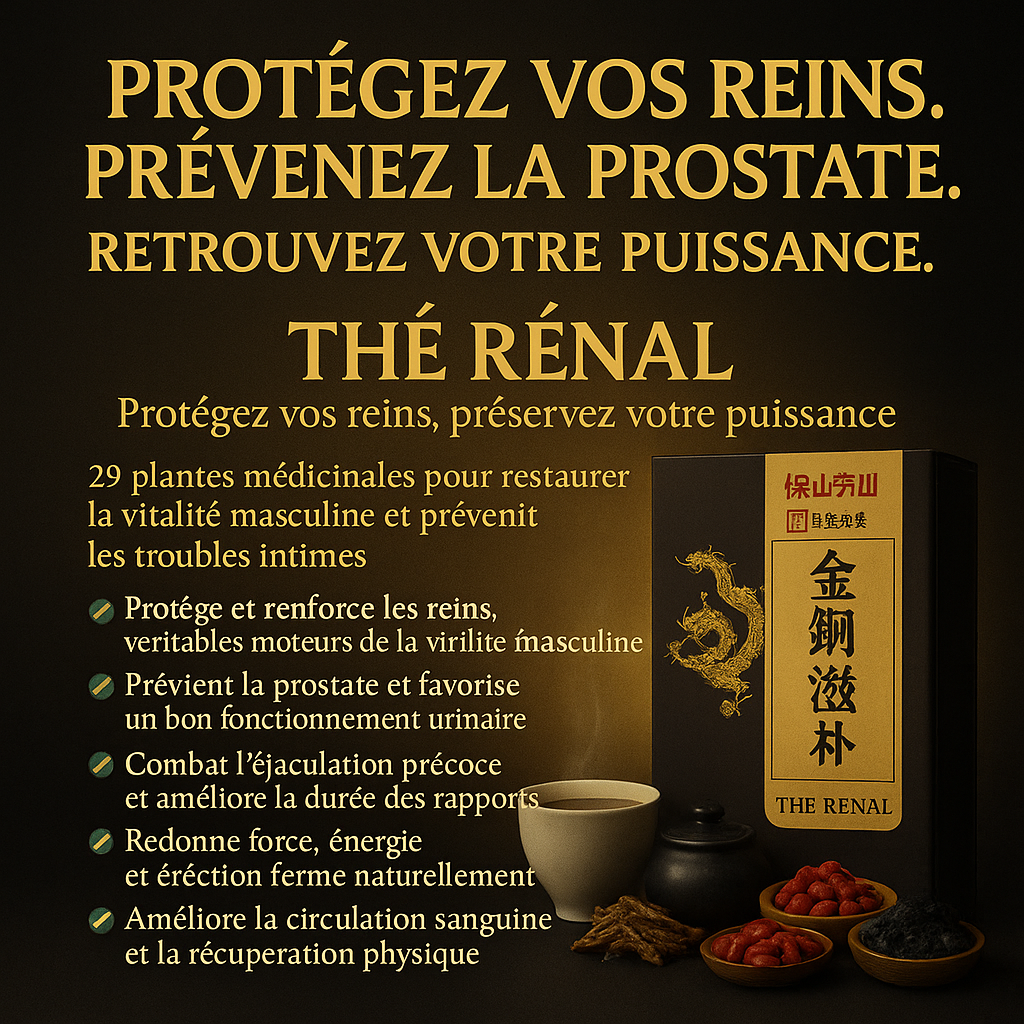 Retrouve ta puissance, protège tes reins et dis adieu à l’éjaculation précoce.