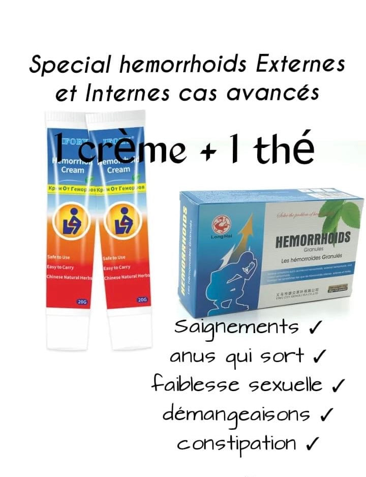 Pack Crème + Thé Naturel pour Hémorroïdes – Solution Complète Externes & Internes
